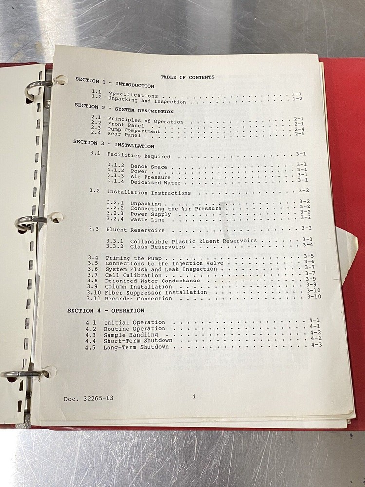 Dionex QIC Ionchrom Analyzer - Users Guide / Instruction Book / Manual