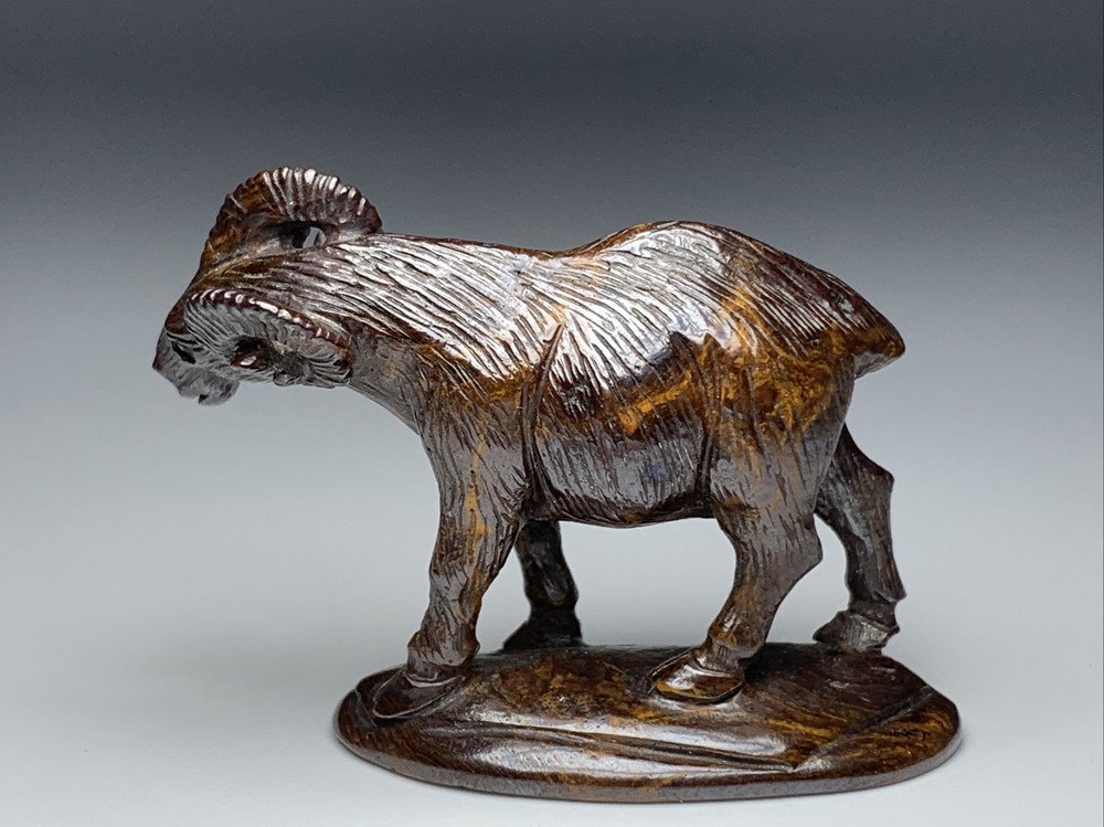 Carved Australian Boulder Opal Ram Fetish / Effigy