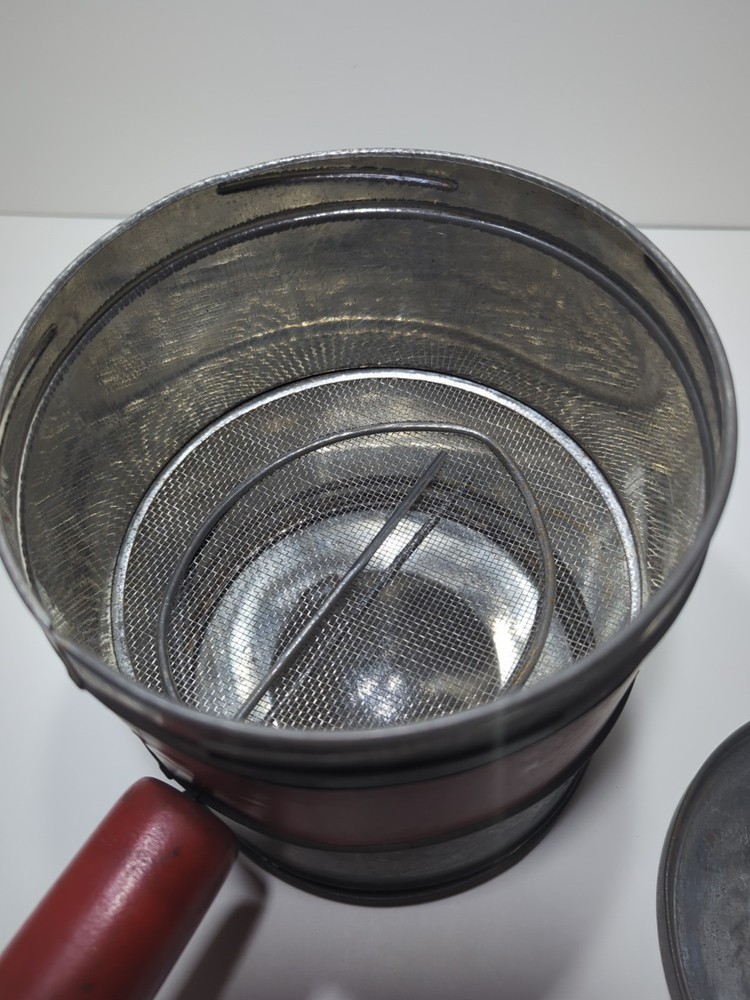 ✨VINTAGE✨ 1920's Duplex Sifter Lable RED HANDLE 5 cup