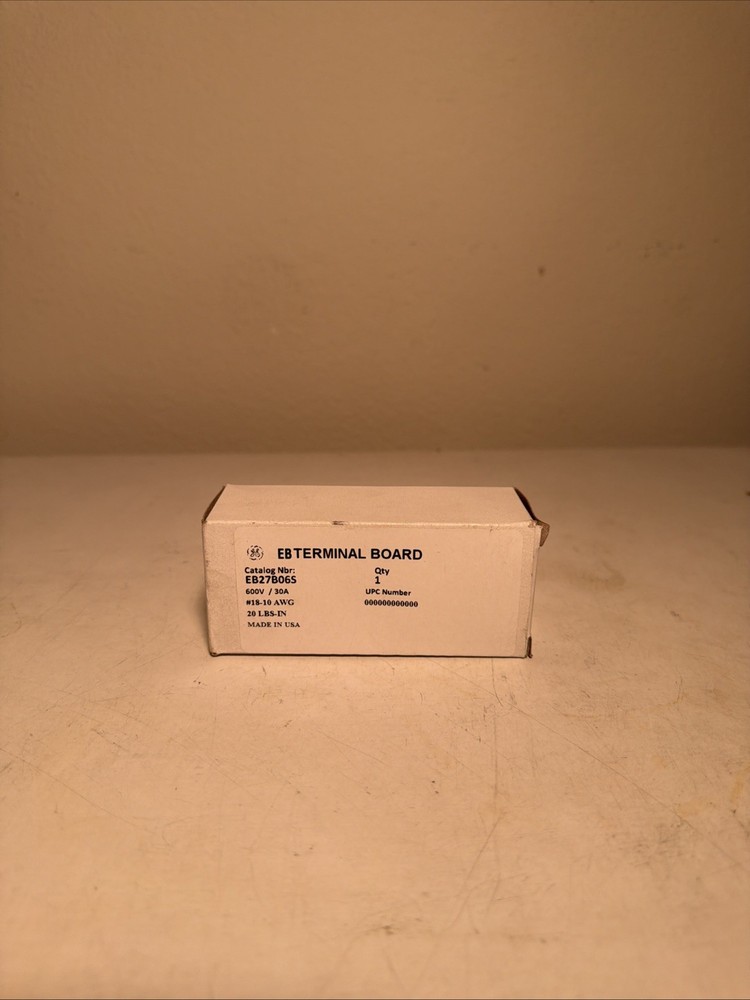 GE EB27B06S Terminal Board 600V 30A 18-10 AWG