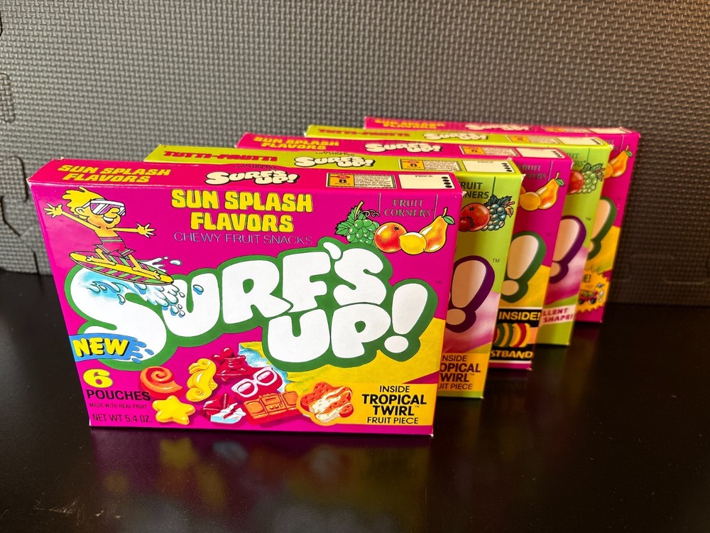 Surfs Up fruit snacks - 5 empty custom design display boxes