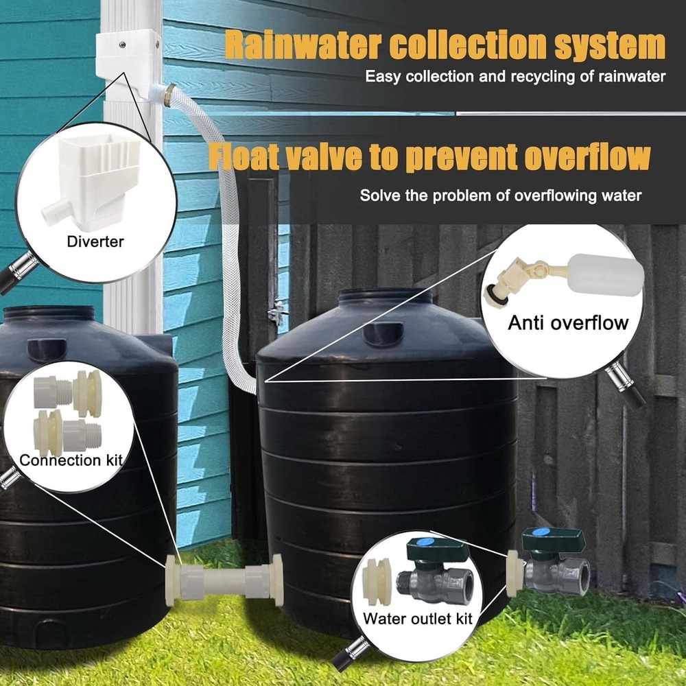 Rain Barrel Diverter Kit, Custom Rainwater Collection System