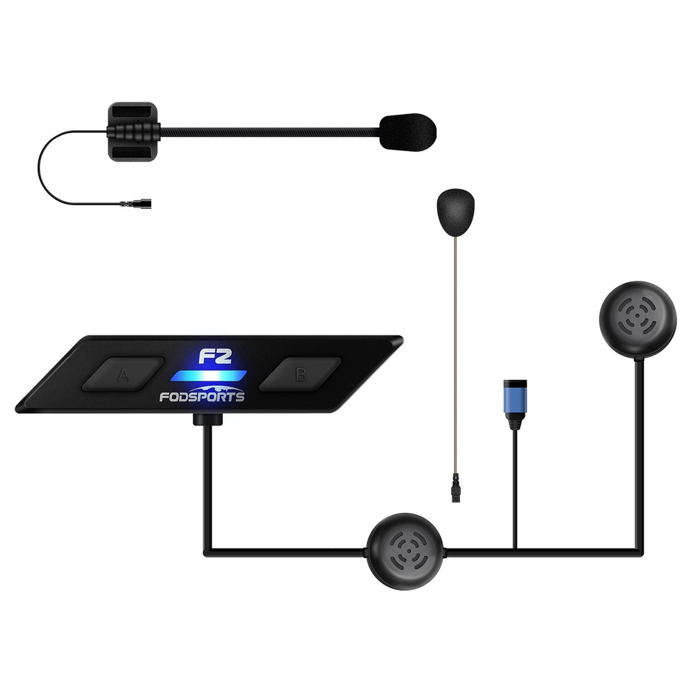 FOD F2 Motorcycle Intercom Headset Wireless 5.4 Communication System 1000M 2 Way