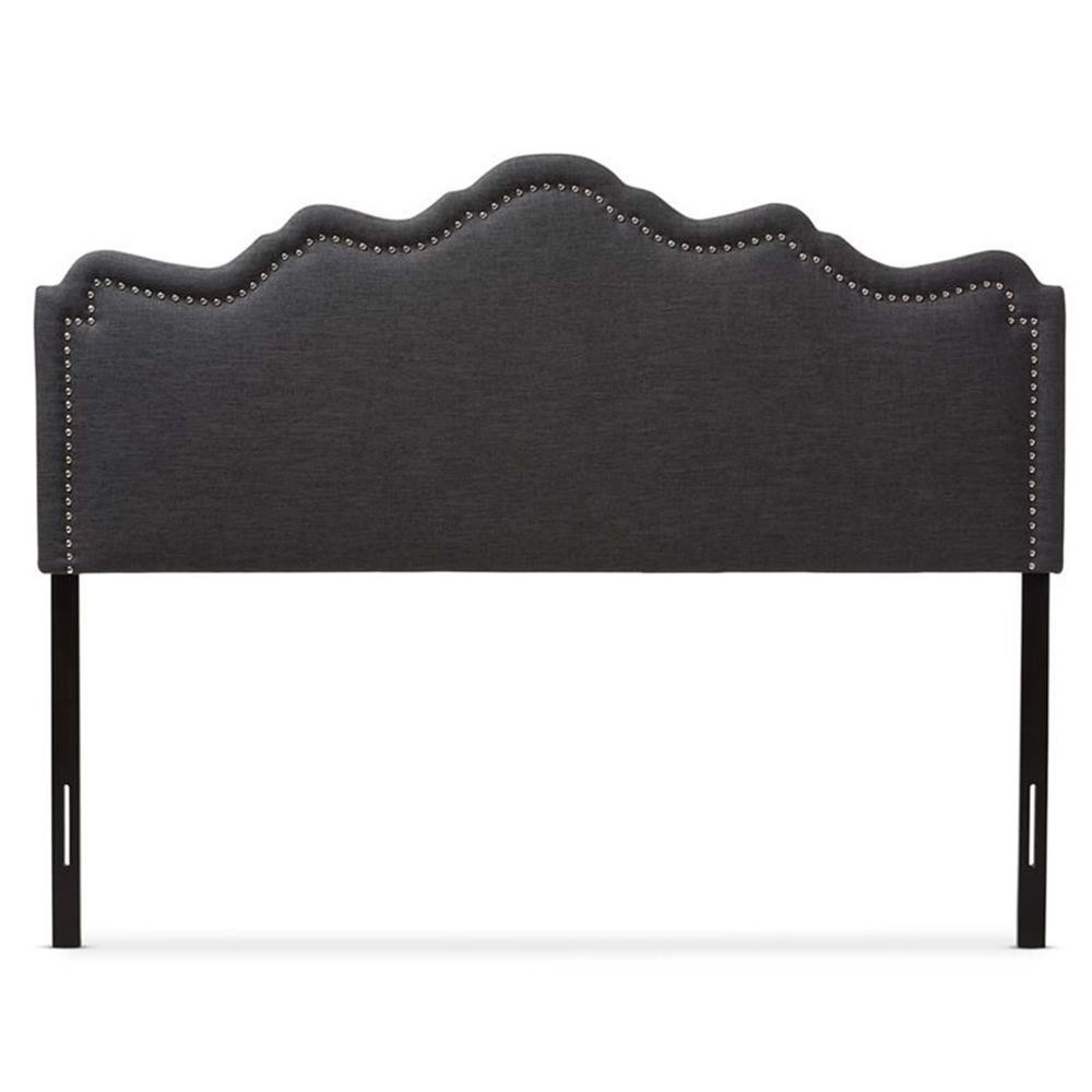 Baxton Studio Nadeen Fabric Upholstered Queen Headboard in Dark Gray