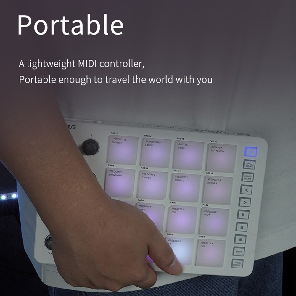 M-VAVE SMC-PAD Wireless MIDI Drum Pad Controller 8 Knobs for Beginner