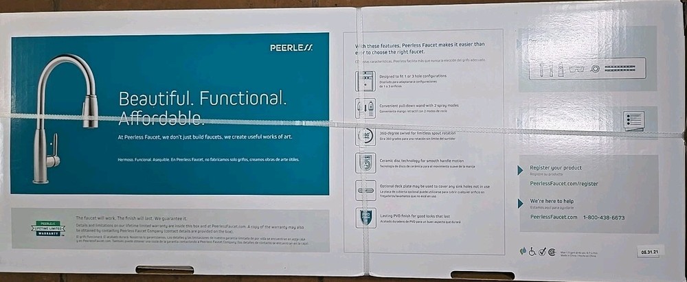 Peerless P188103LF-SS Tunbridge Single Handle Pull-Down Kitchen Faucet stainless