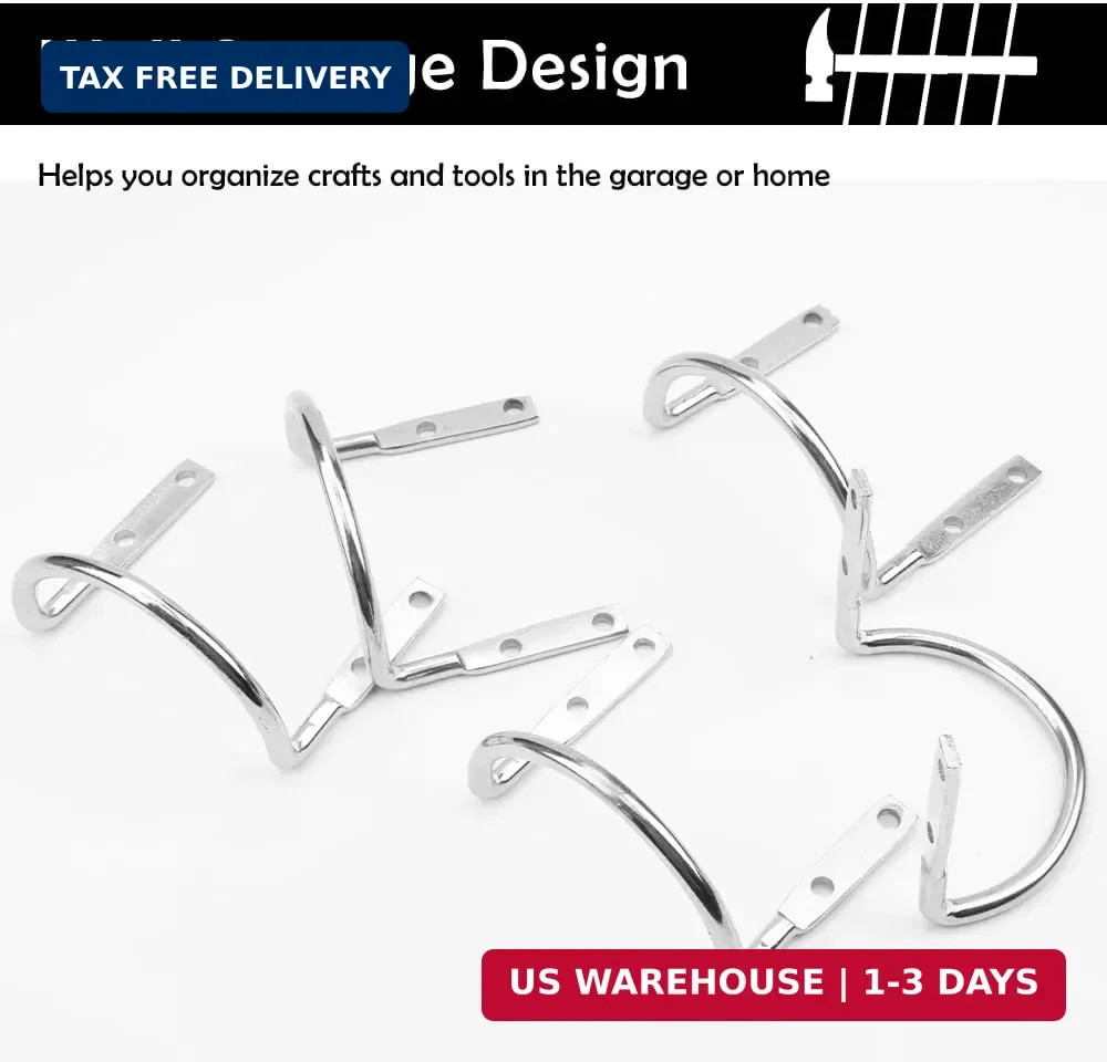 5 Pack Hammer Holder Loop Replacement U Steel Wire Wall Mount Hook, Heavy Duty H