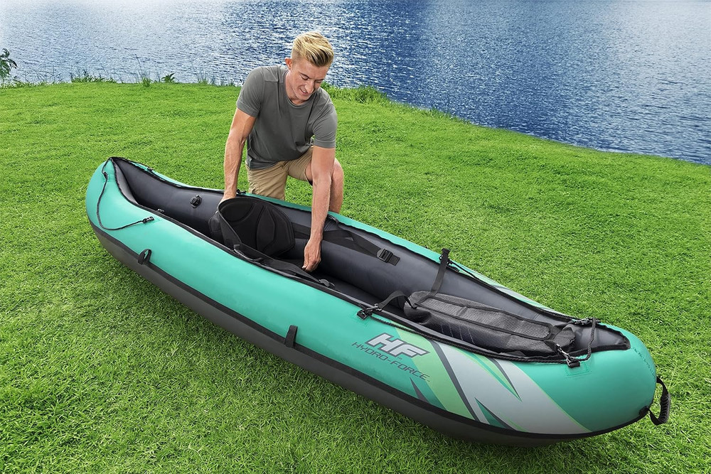 Hydro Force Inflatable Kayak Set | Includes Seat, Paddle, Hand Pump, Storage Car