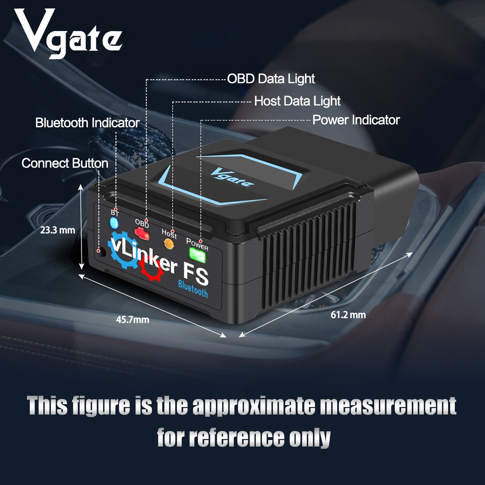 Vgate vLinker FS Bluetooth OBD2 Diagnostic Scan Tool for iOS, Android & Windows