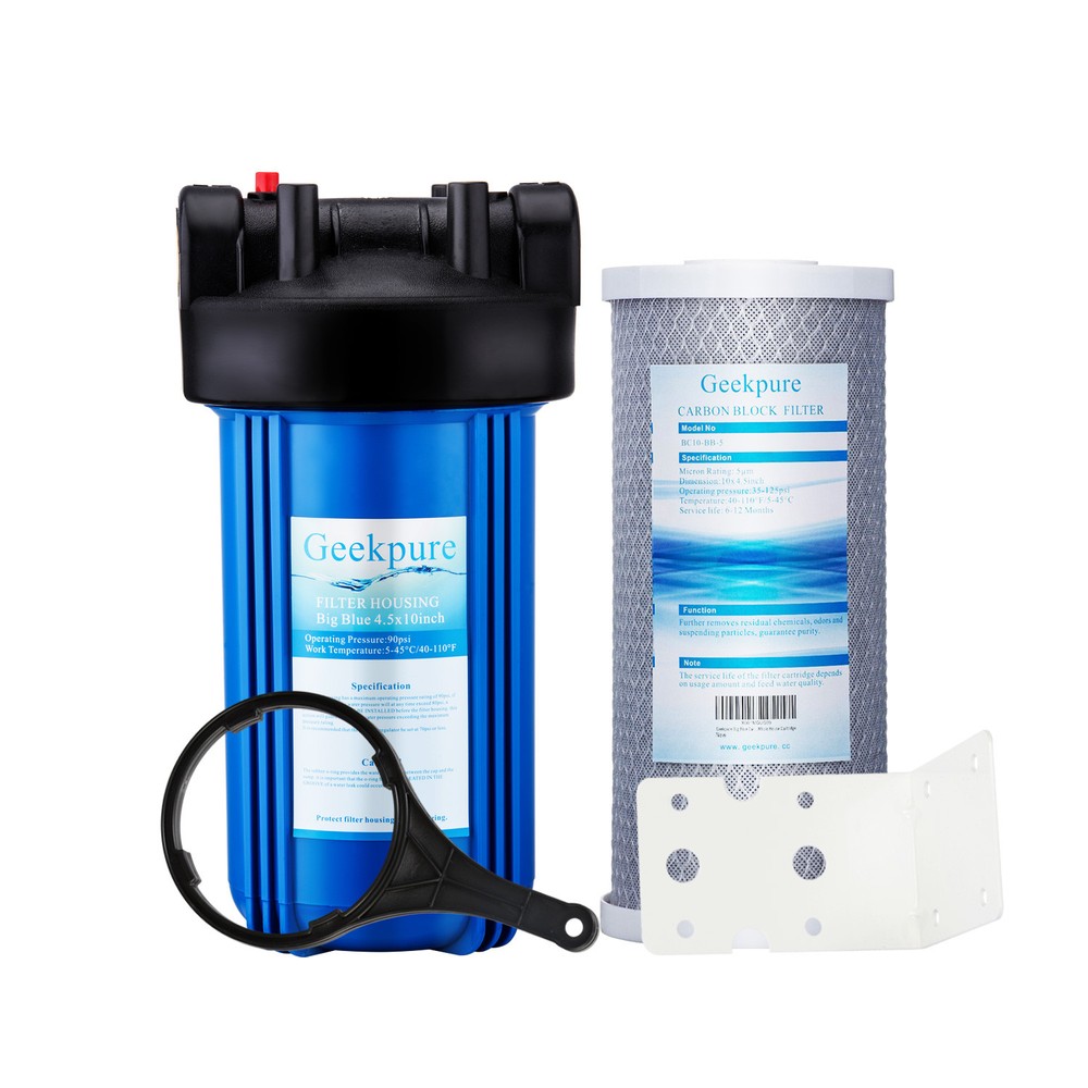Geekpure Whole House Water Filtration w/ 10 Inch Big Housing 5 Mic Carbon Filter