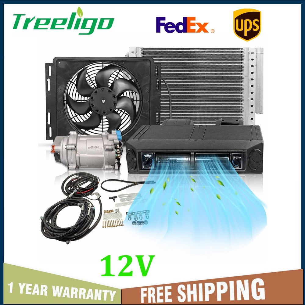 12V w/ Cooling Function Air Conditioner Set Underdash Electric Car A/C Auto Kit