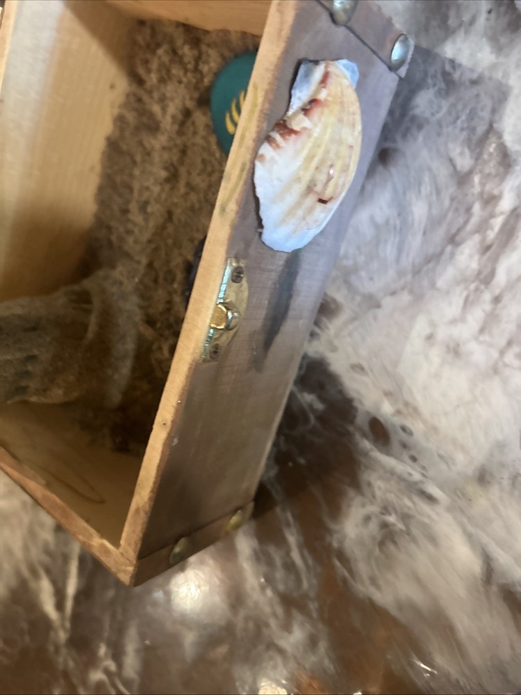 Small wooden handmade beach chest