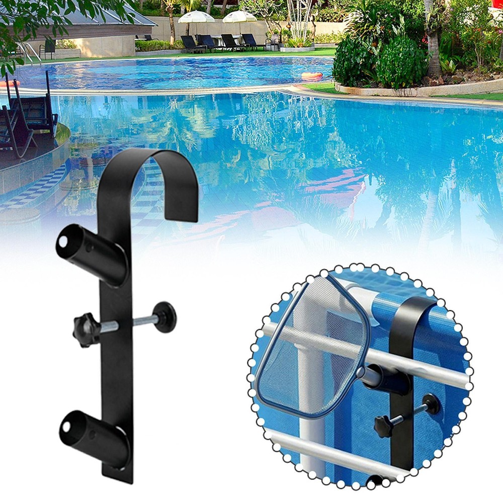 Swimming Pool Pole Hanger Pool Leaf Skimmer Net Holder for Brushes Hose Nets