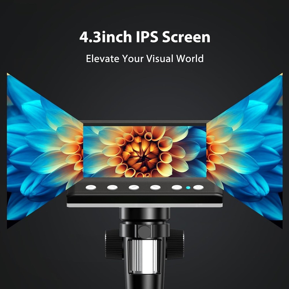 Hayve 4.3'' IPS Coin Microscope, 1000X Magnification Digital Microscope Black