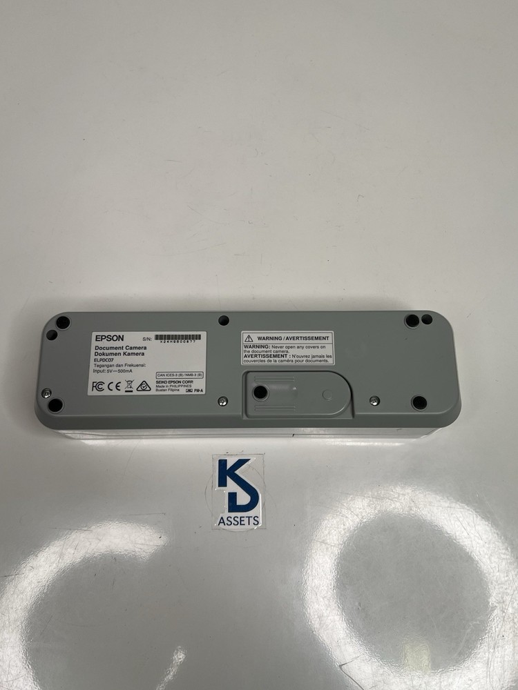 Epson ELPDC07 Digital Document HD 1080p Camera Portable Visualizer 8x Zoom