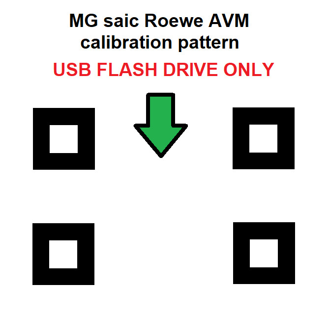 MG saic Roewe AVM calibration Pattern Mat -USB FLASH DRIVE ONLY