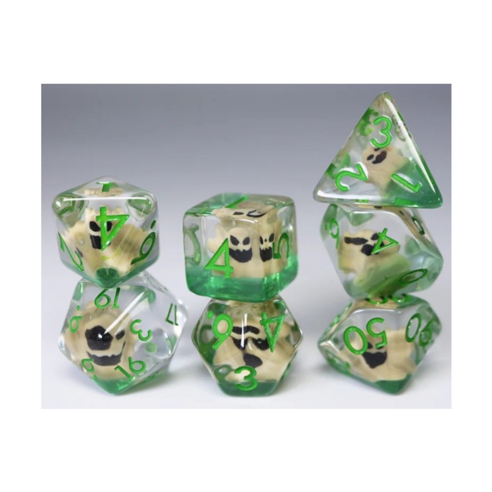 Foam Brain Assorted Inclusions Dice Poly Set - Haunted Tree w/Green (7) New
