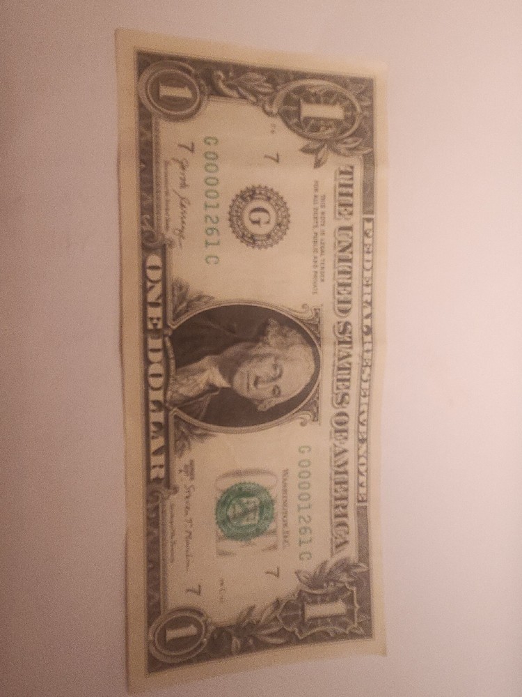 low serial number 1 one dollar bill