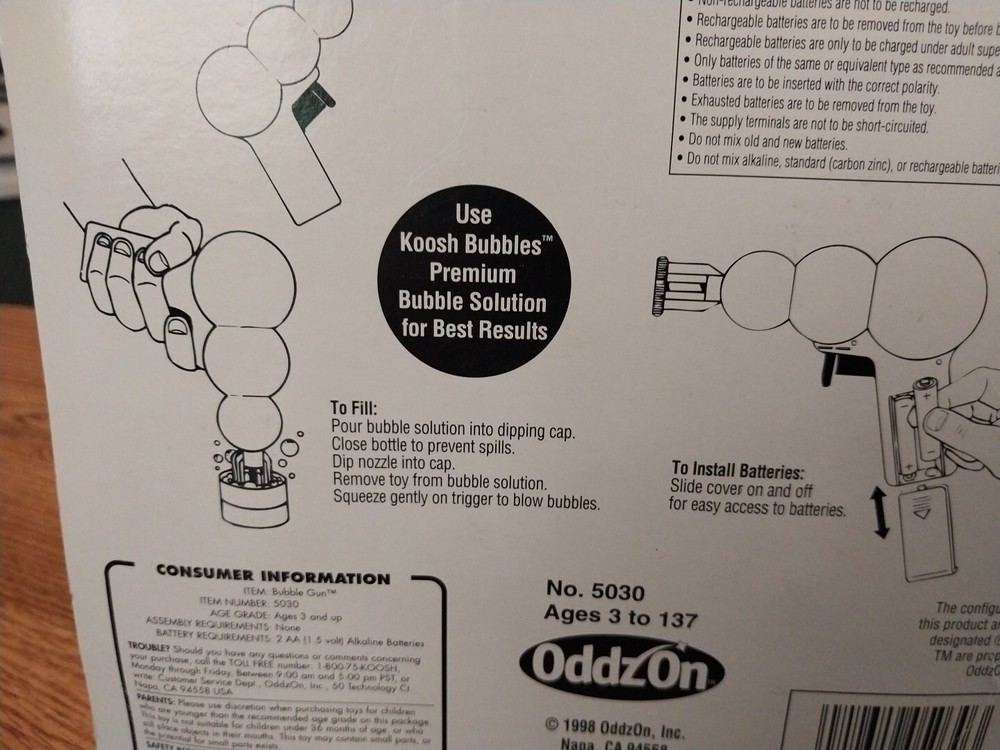 Vintage 1998 Giant Koosh Bubble Gun / Bubbles New Sealed Packaging!!!