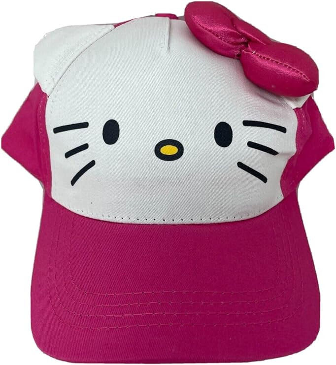 Baseball Cap - Hello Kitty - Face 3D Bow Pink Adjustable Snapack