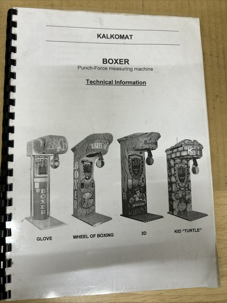 Kalkomat Boxer Boxing Machine Arcade Game Technical Manual