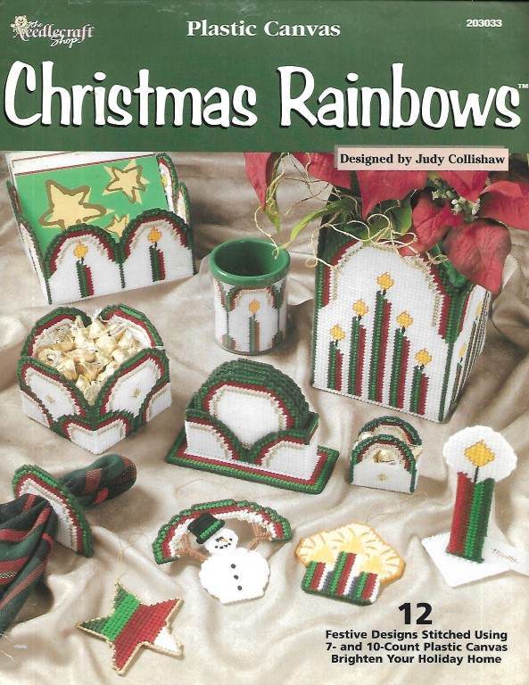 PLASTIC CANVAS CHRISTMAS RAINBOWS 12 FESTIVE DESIGNS