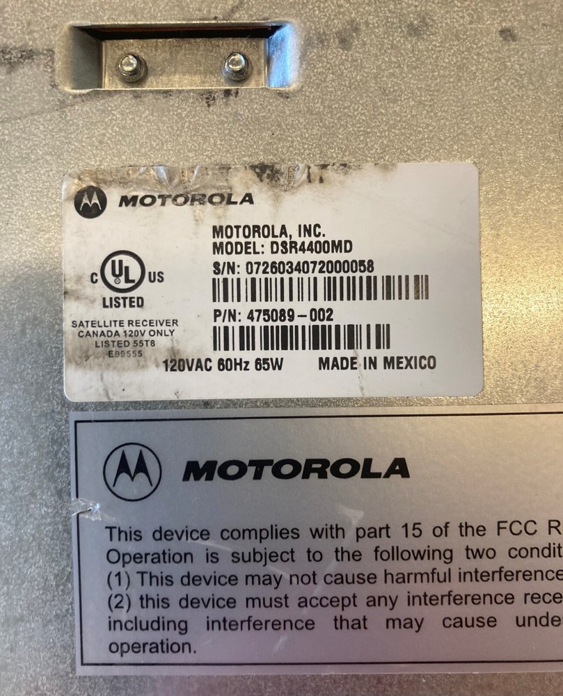 Motorola DSR-4400MD SATELLITE MULTIPLEX DECRYPTER