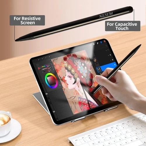2pcs Black Stylus Pens for Universal Touch Screen Devices - Compatible with iPad