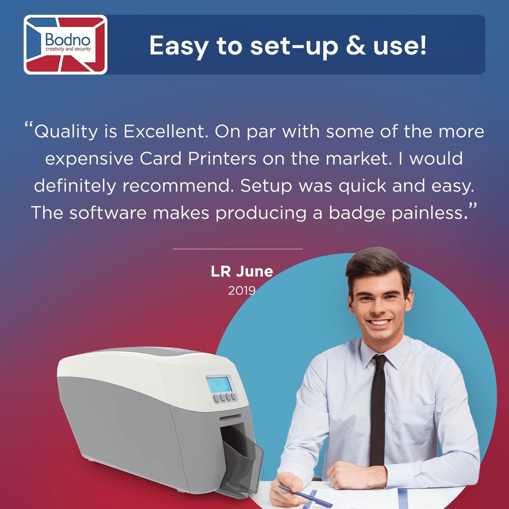 Bodno Magicard 600Dual Sided ID Card Printer&Complete Supplies Package ID Soft..