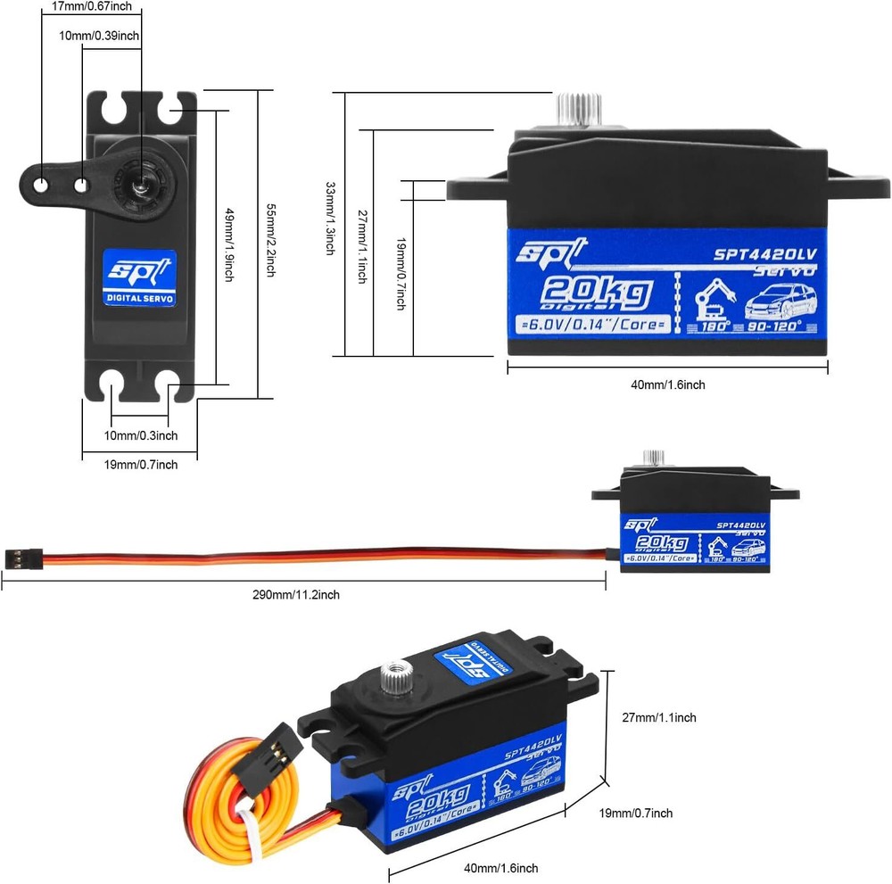 20kg Low Profile Servo RC Digital High Torque 20KG