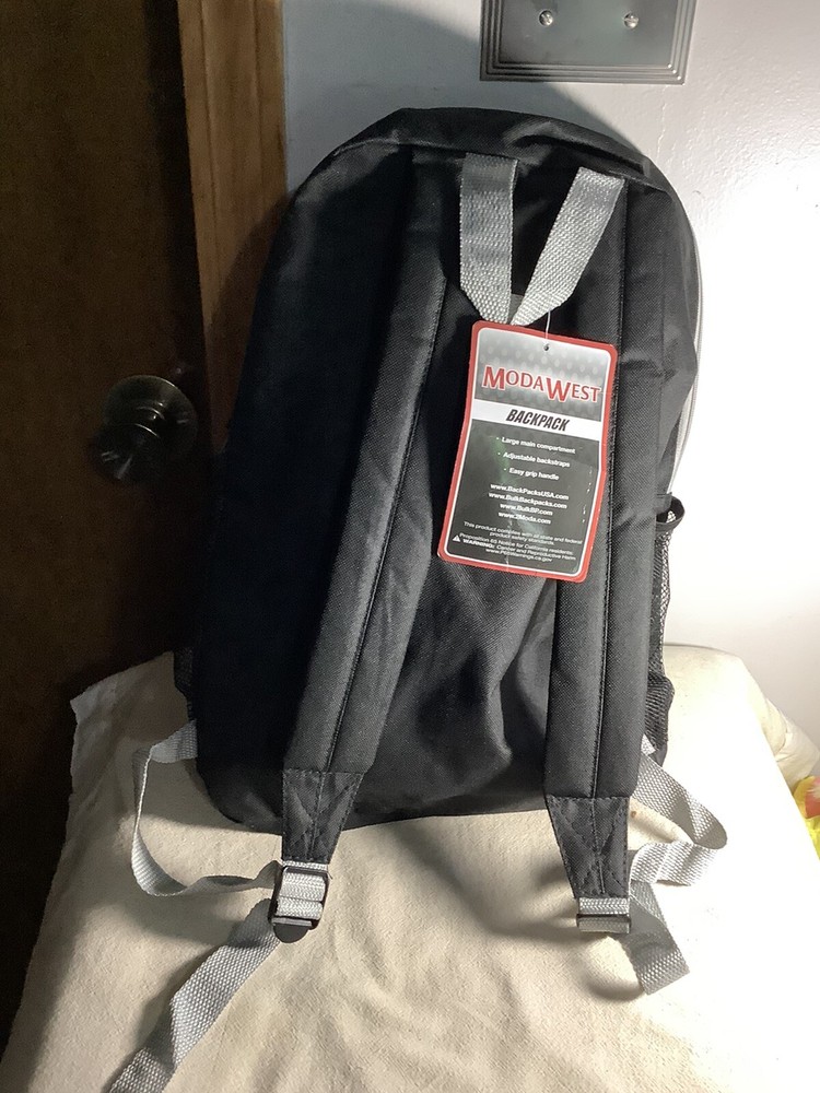 ModaWest Backpack New 17” With Front Pocket And Bottle Pockets