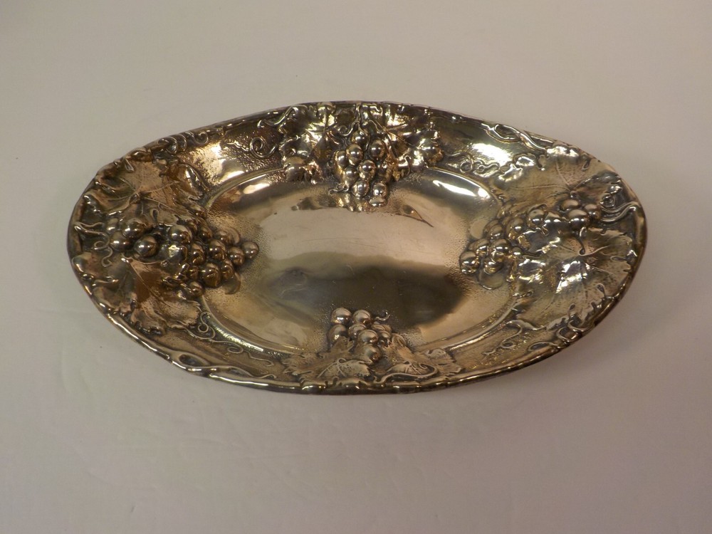 Mauser NY Sterling Silver 11" Oval Serving Bowl, Chased Design
