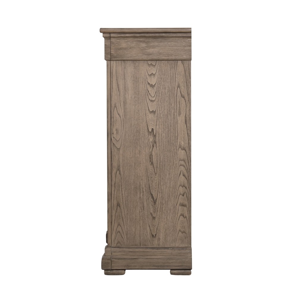 Transitional Style Eastern King Size 6pc Bed Set Weathered Brown Finish Bedroom
