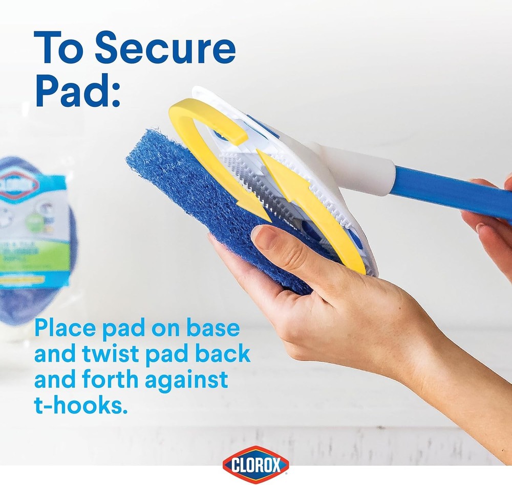 Clorox Extendable Tub and Tile Scrubber with Extra Pad Blue