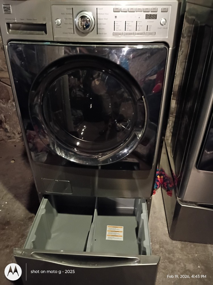 Kenmore Elite Front-Loading Washing Machine Steam Kenmore Connect Silver 417.82…