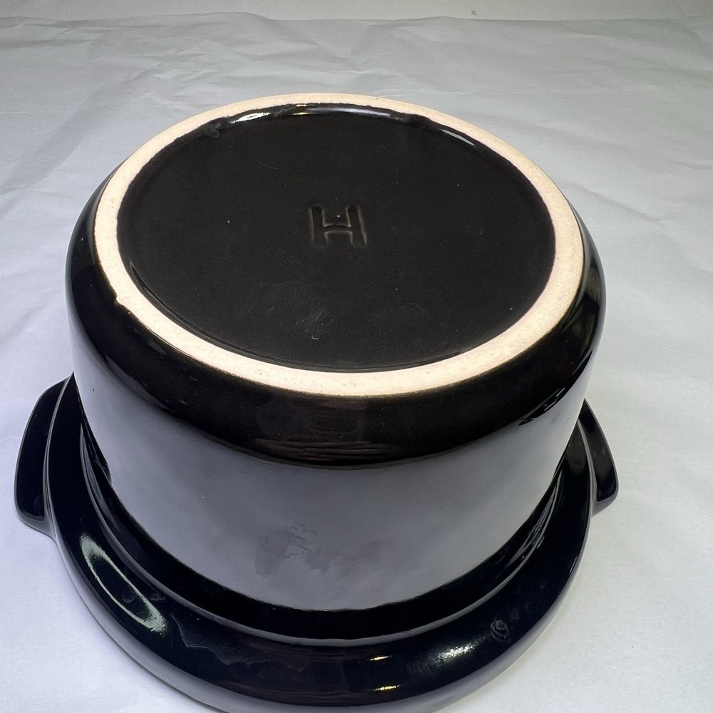 Small Black Ceramic Cooker Crock Pot Oval Replacement CROCK With Lid Excellent