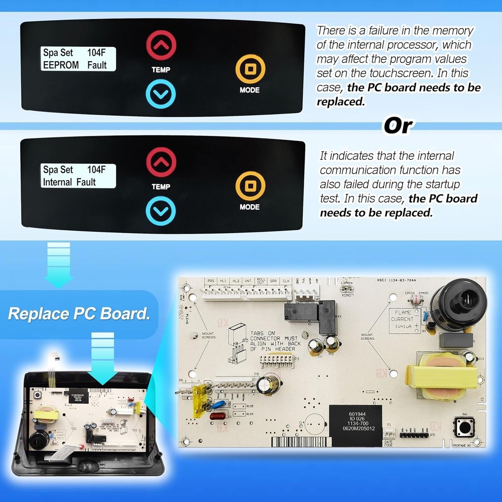 013464F PC Board Control for Temperature Replace for Raypak Digital Gas Heater