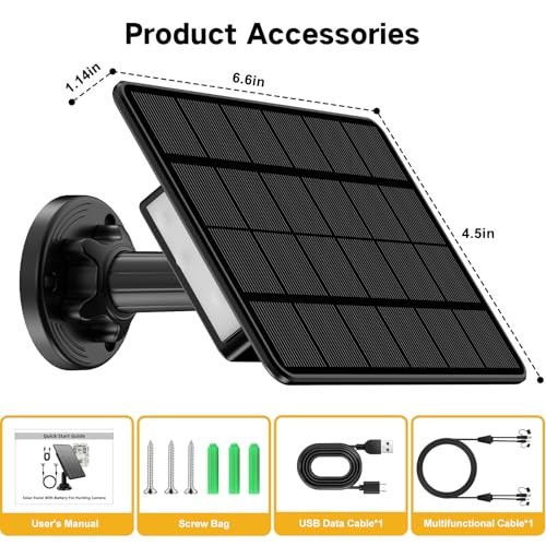 Solar Panel for Trail Camera, 5000mAh Rechargeable Battery Trail Camera Solar