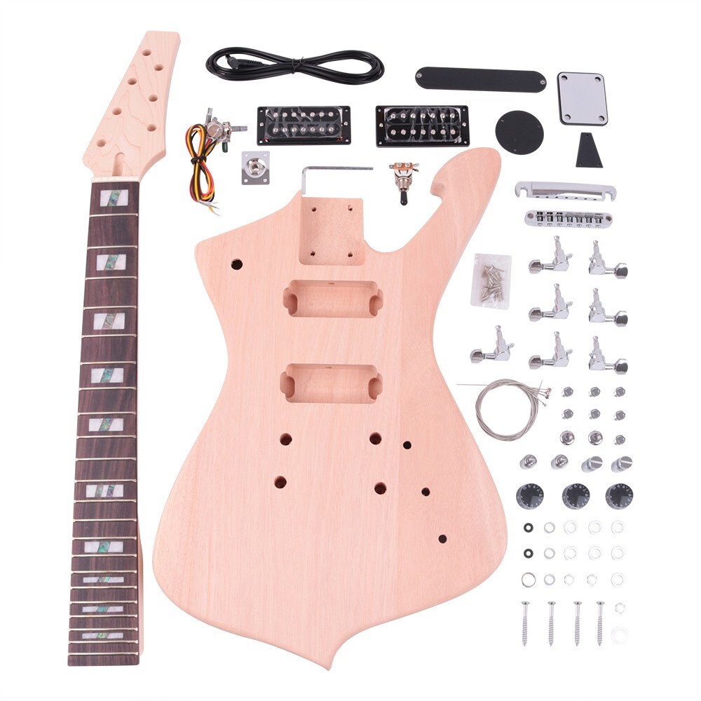 DIY 7strings  eletric iceman guitar kits mahogany body maple neck CR hardware