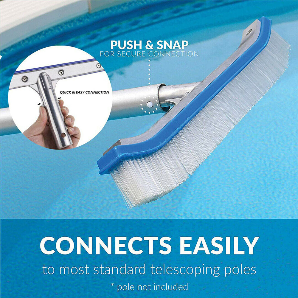 Professional-Grade Pool Brush - 18" Universal Fit, Durable & Lightweight