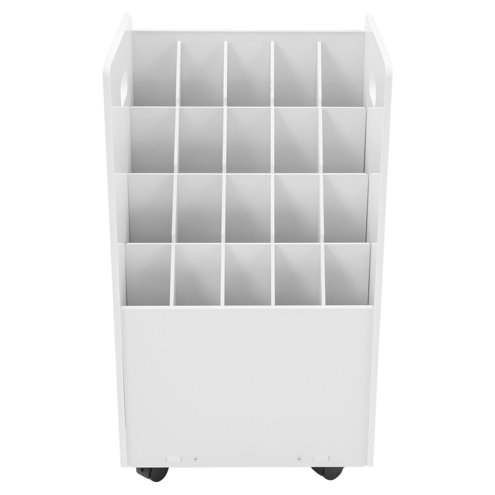 Blueprint Holder 20 Slots Document Storage Cart Rolling File Organizer White