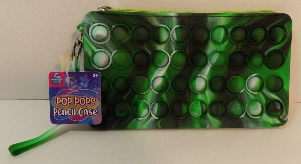 Pop Pops Pencil Case Wristlet Green/Black/White - Create N' Style