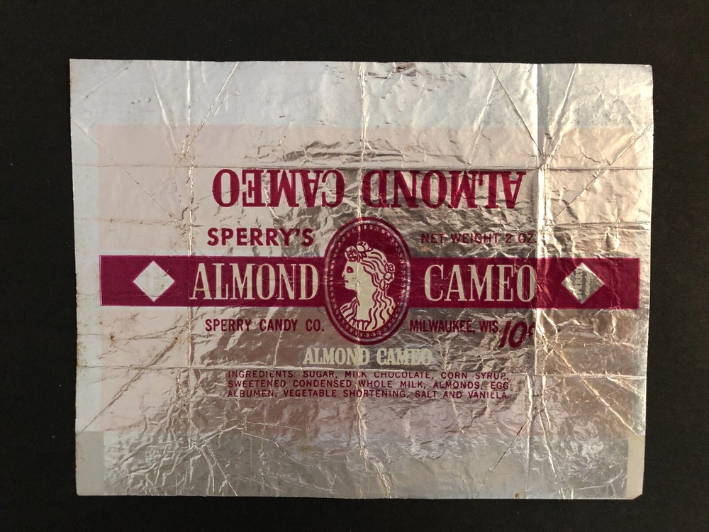 1940’s Sperry’s Almond Cameo 10 Cent Foil Candy Bar Wrapper