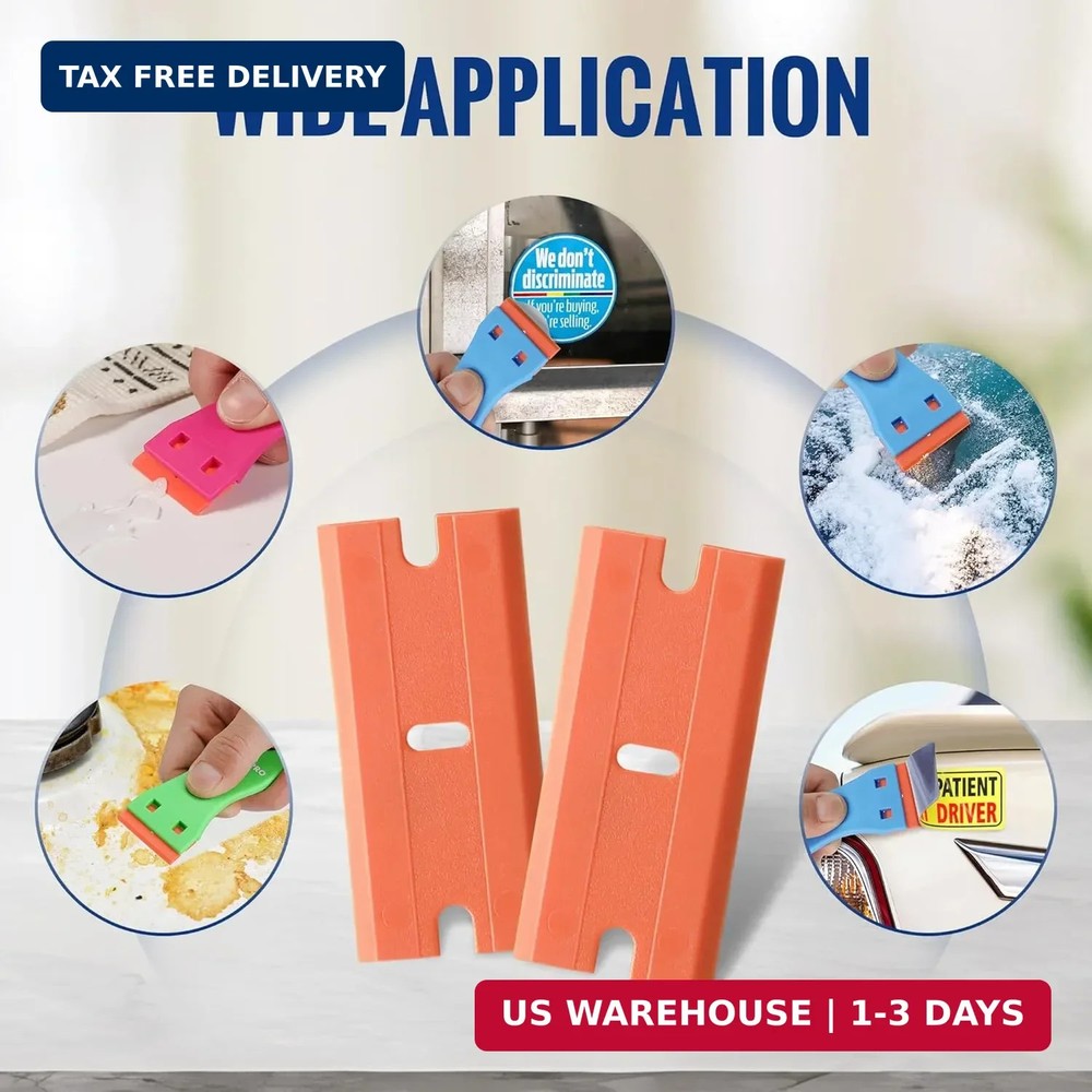 WORKPRO 200 Pack Plastic Razor Blades, Double Edged Scraper Blades, Safety Razor