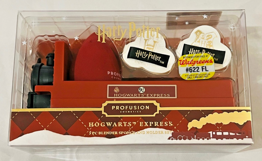 Harry Potter Profusion Cosmetics Hogwarts Express 3 PC Blender Sponge & Holder