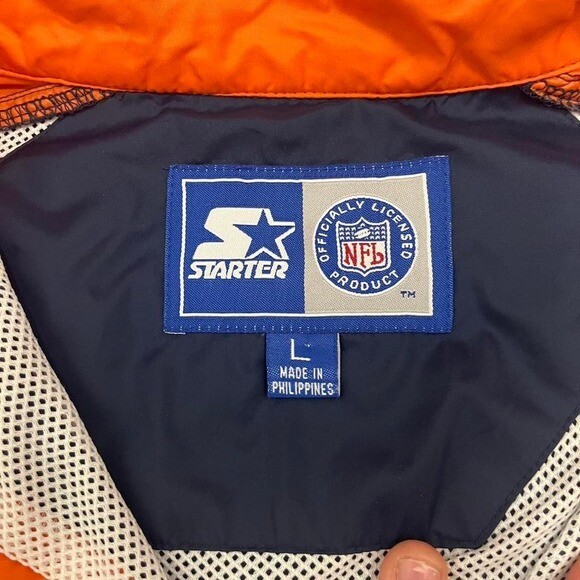 Vintage 90s Denver broncos starter front and back quarter zip pull over jacket