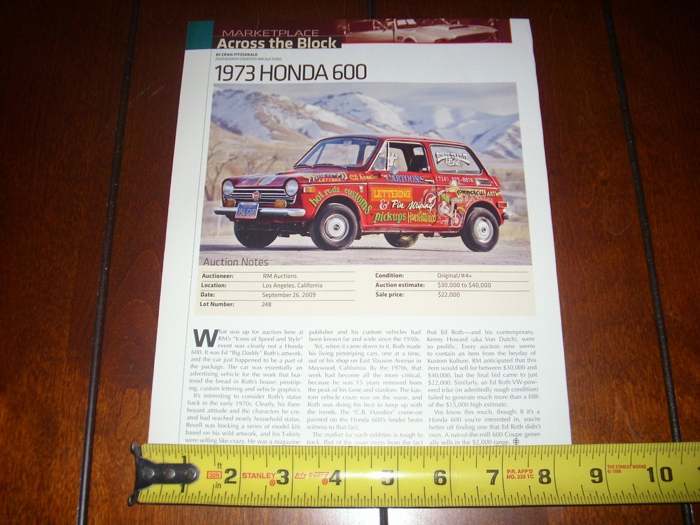 BIG DADDY ED ROTH 1973 HONDA 600 - ORIGINAL 2010 ARTICLE