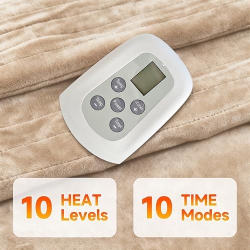 Queen Size Dual Control Electric Heated Flannel Blanket