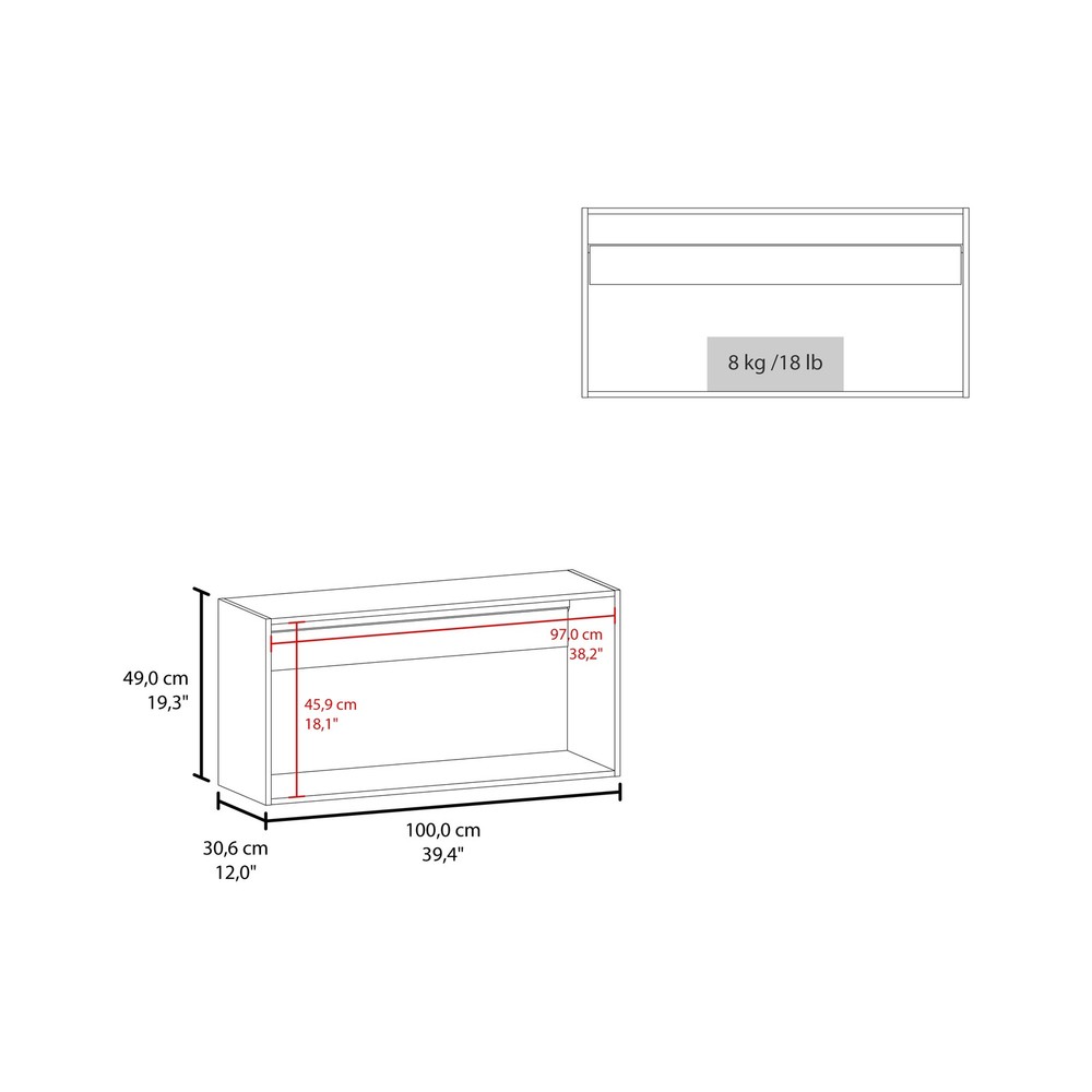 Nakya Kitchen Wall Cabinet with 2 Doors, White Oak