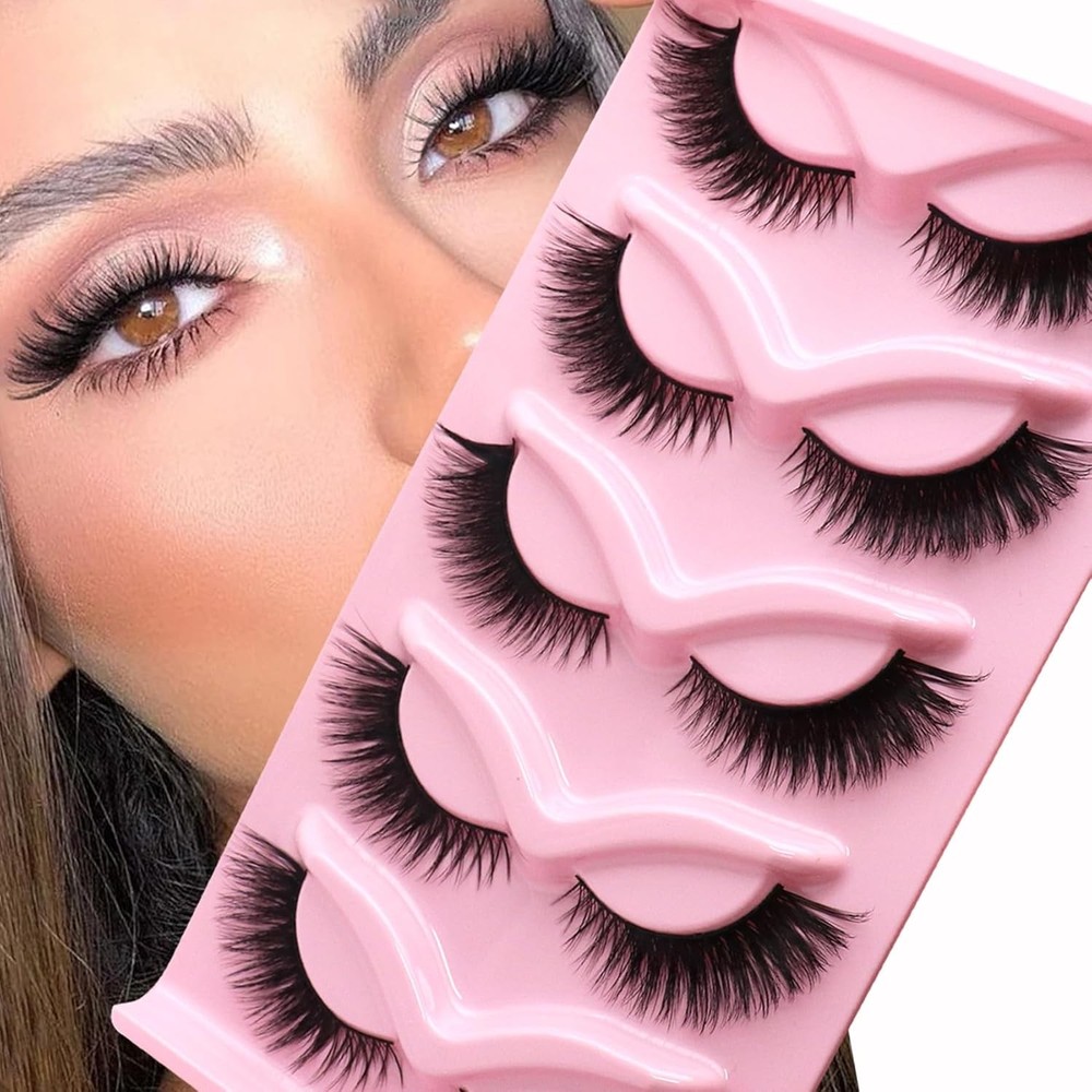Cat Eye Lashes Natural Look  False Eyelashes Gorous Wispy &